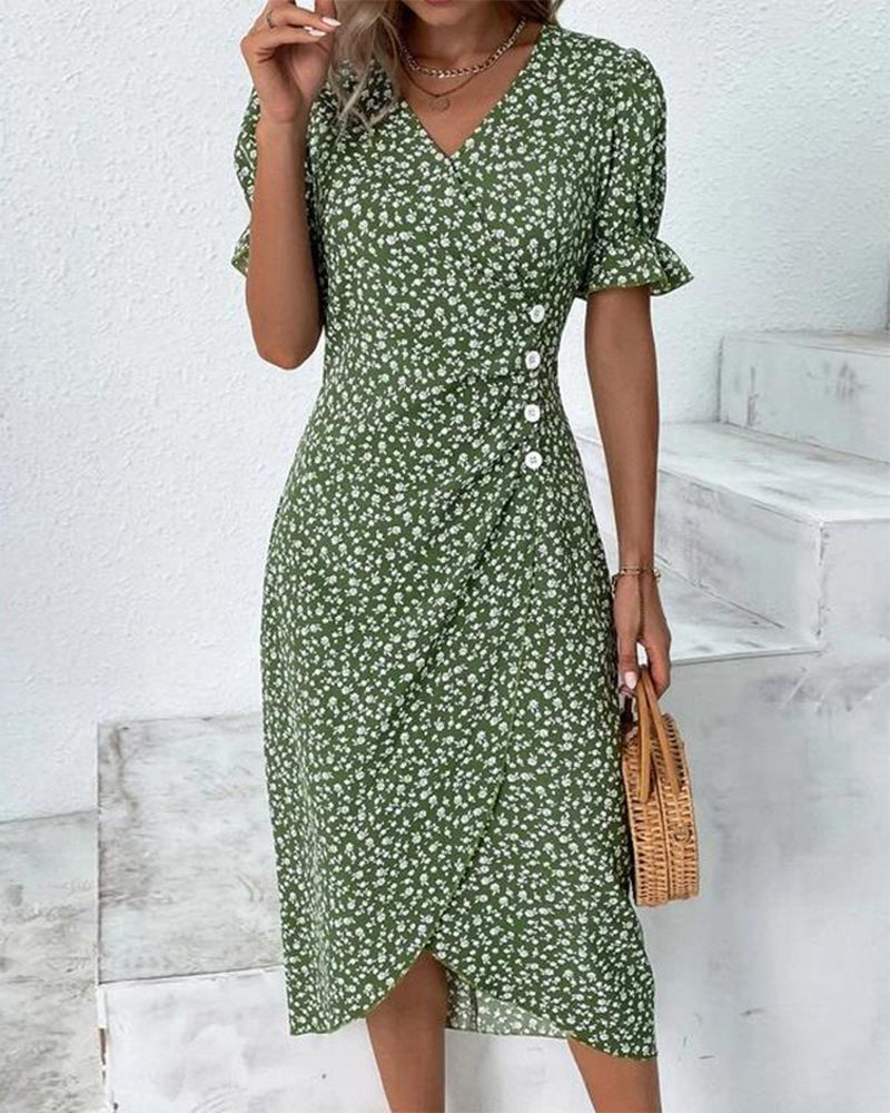 Daya Feines Kleid mit Knöpfen für besondere Anlässe