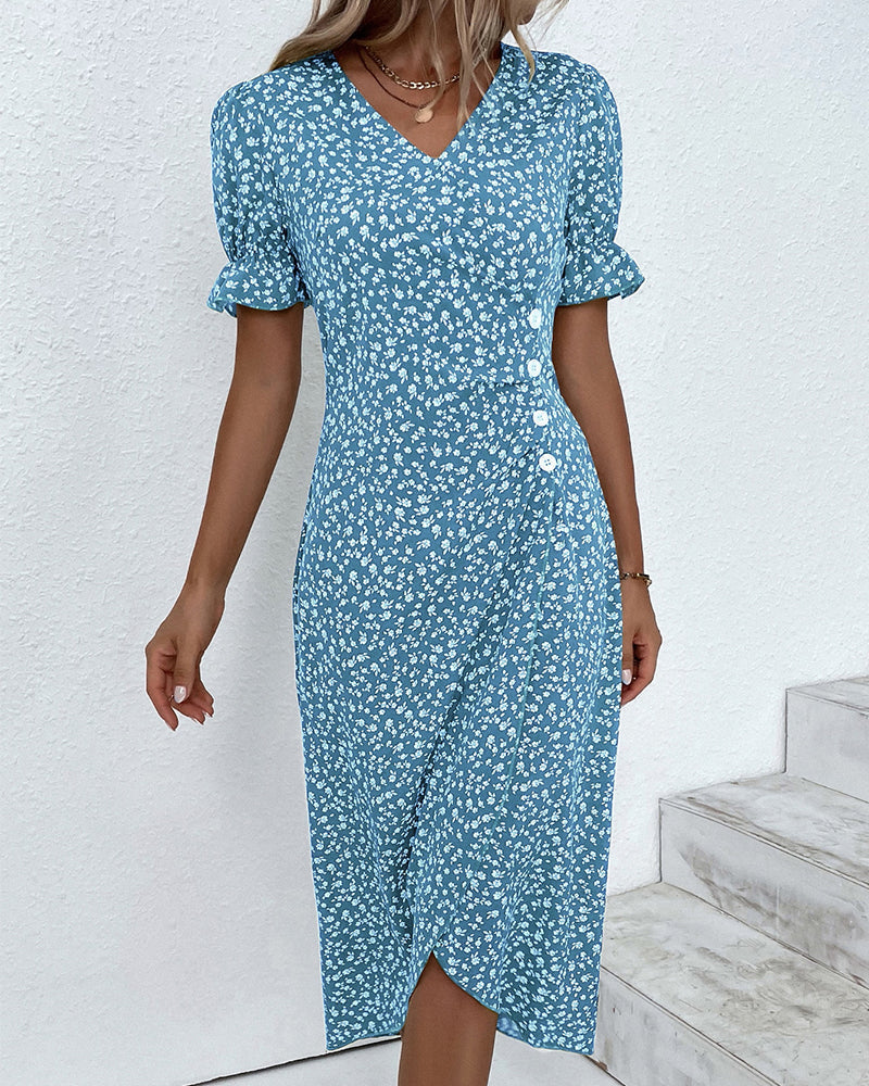 Daya Feines Kleid mit Knöpfen für besondere Anlässe
