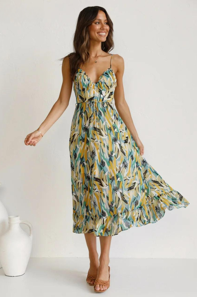 Sarina | Luftiges und elegantes Midikleid für stilvolle Sommertage