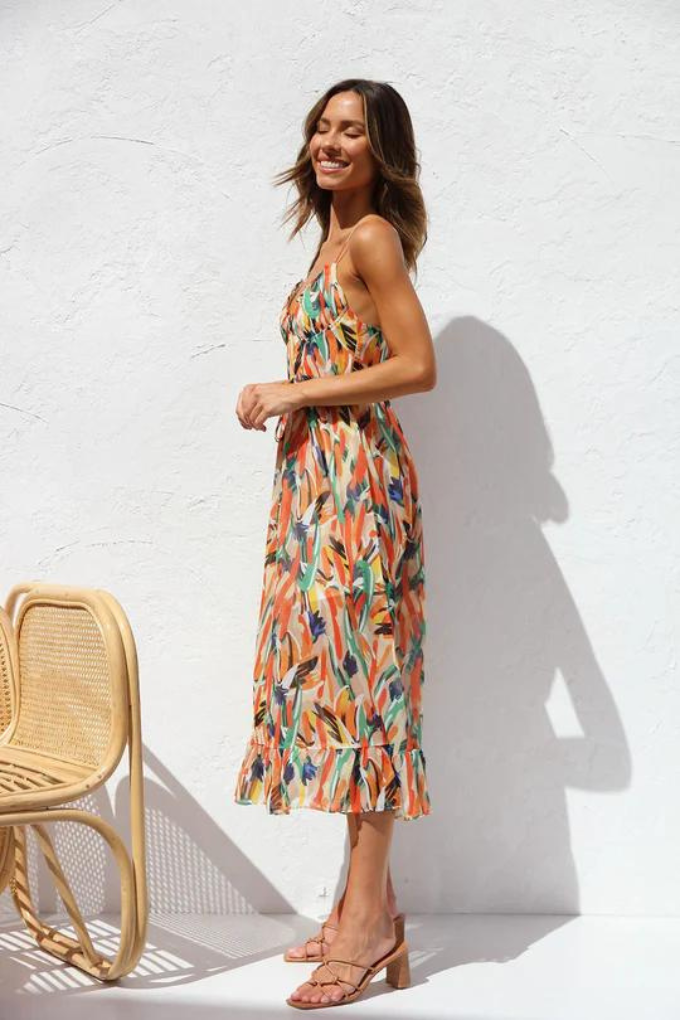 Sarina | Luftiges und elegantes Midikleid für stilvolle Sommertage
