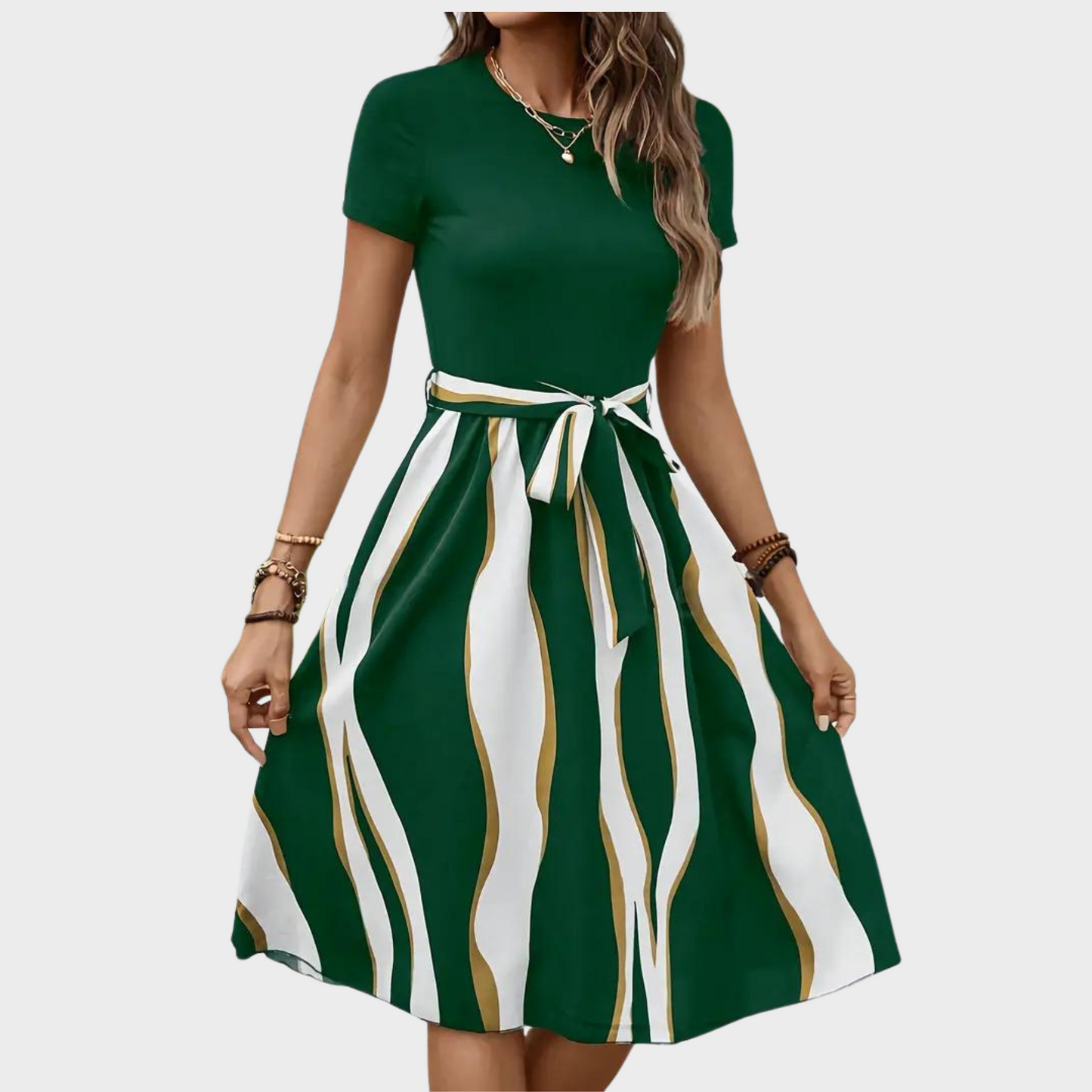 Amelie Fleur | Elegantes Kleid mit Crew-Ausschnitt