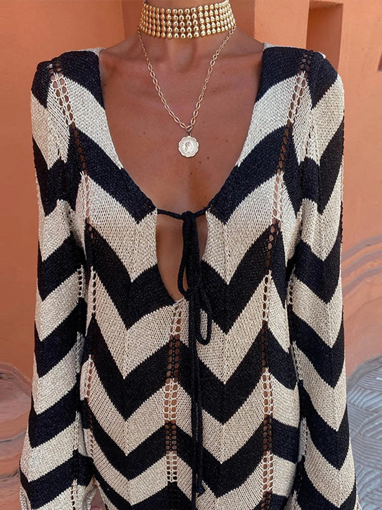 Devon | Langes Maxikleid mit buntem Muster