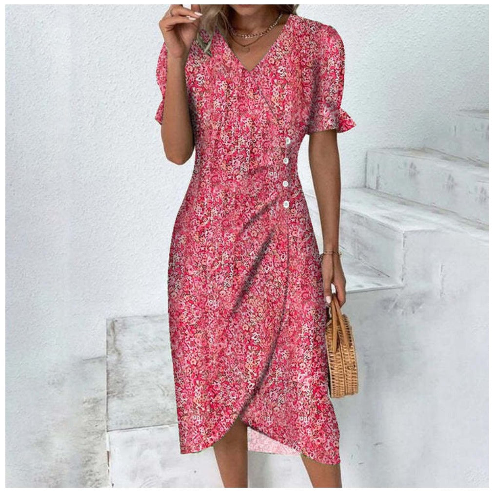 Daya Feines Kleid mit Knöpfen für besondere Anlässe
