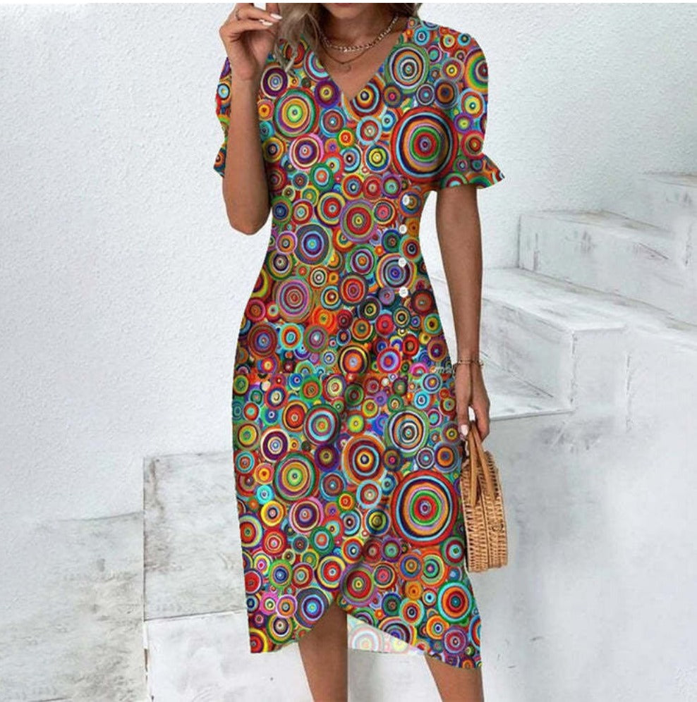 Daya Feines Kleid mit Knöpfen für besondere Anlässe