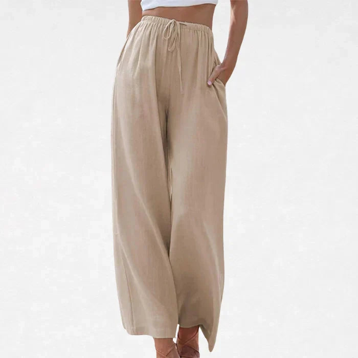 NOORA | Leichte Freizeithose aus Leinen mit Gummibund