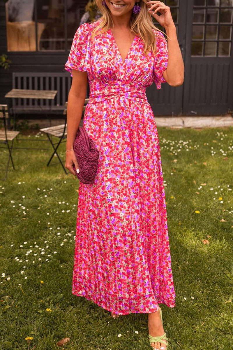 Bella | V-Ausschnitt-Kleid in Maxilänge