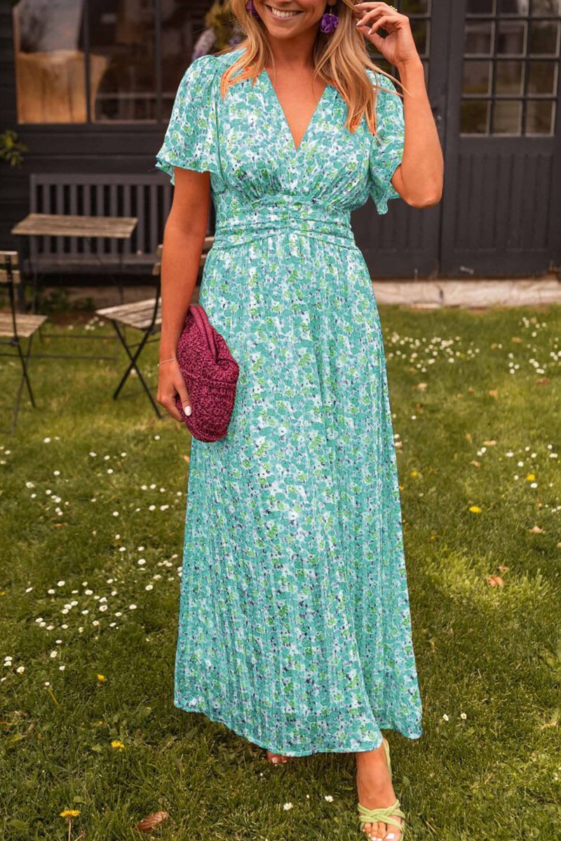 Bella | V-Ausschnitt-Kleid in Maxilänge