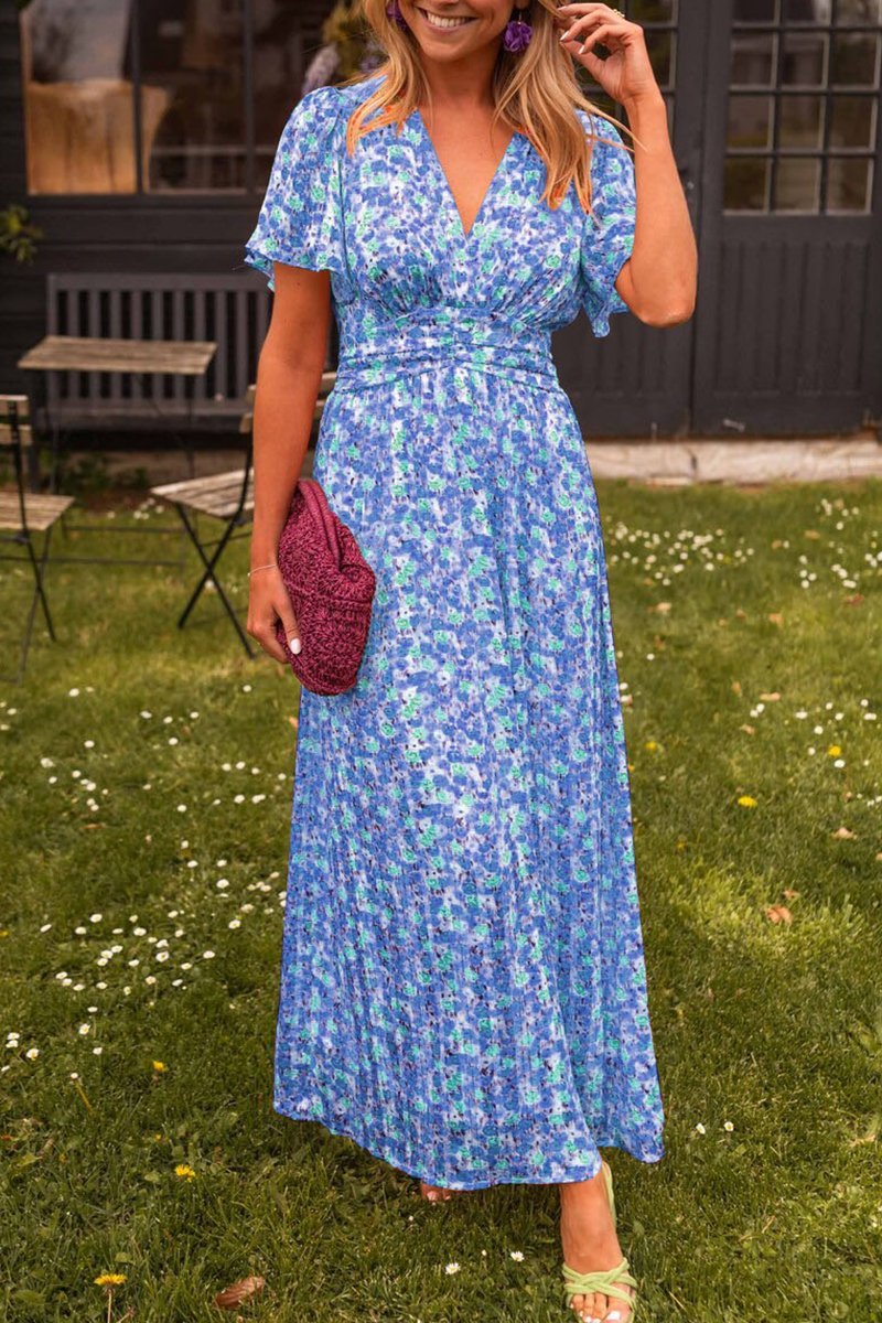 Bella | V-Ausschnitt-Kleid in Maxilänge