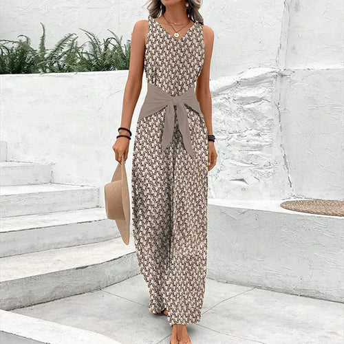 Elena | Femininer ärmelloser Jumpsuit mit Rundhals