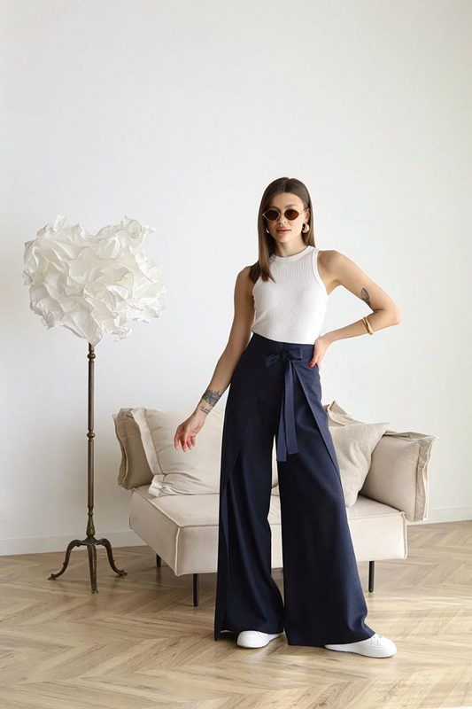 Aria | Leinenhosen mit weitem Schnitt
