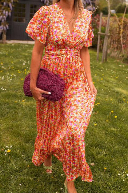 Bella | V-Ausschnitt-Kleid in Maxilänge