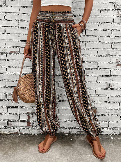 Marit Ethnische grafische Boho-Hose für trendige Festival-Looks