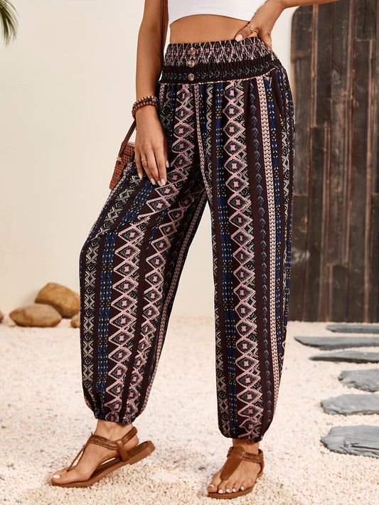 Marit Ethnische grafische Boho-Hose für trendige Festival-Looks