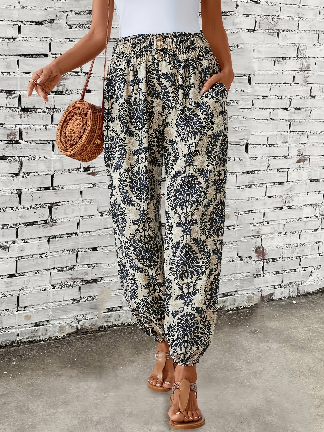 Marit Ethnische grafische Boho-Hose für trendige Festival-Looks