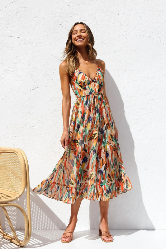 Sarina | Luftiges und elegantes Midikleid für stilvolle Sommertage