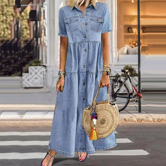 Hera | Denim-Kleid mit eleganter Bauchpartie
