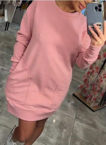 Großes Sweatkleid für gemütliche Stunden zu Hause