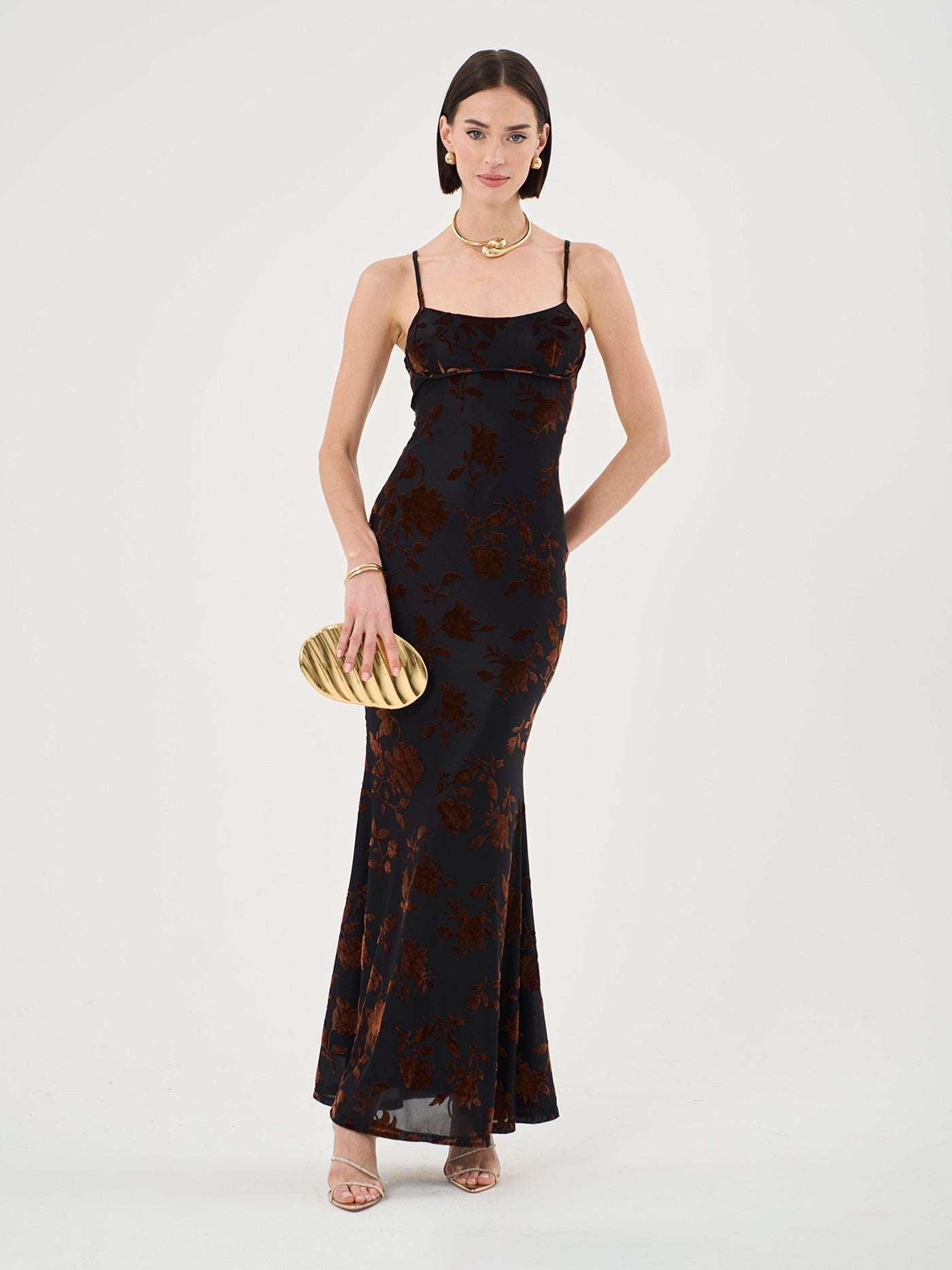 GRETA | Florales Maxikleid aus samtigem, weichem Stoff
