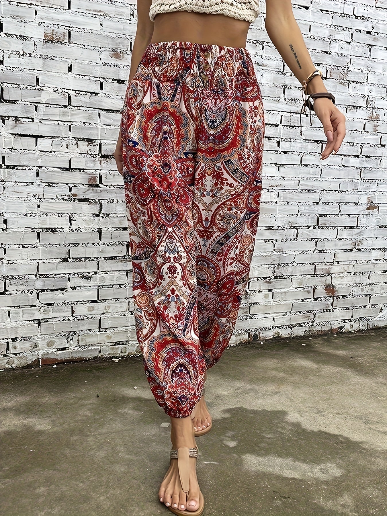 Marit Ethnische grafische Boho-Hose für trendige Festival-Looks