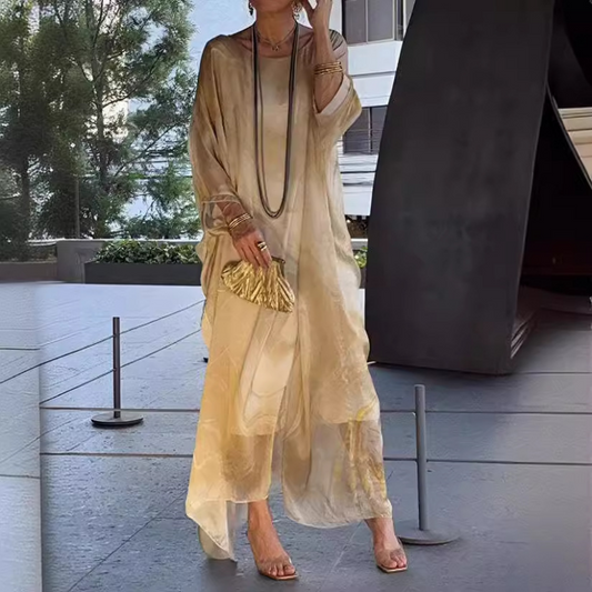 Chiffonkleid mit Marmormuster für Damen