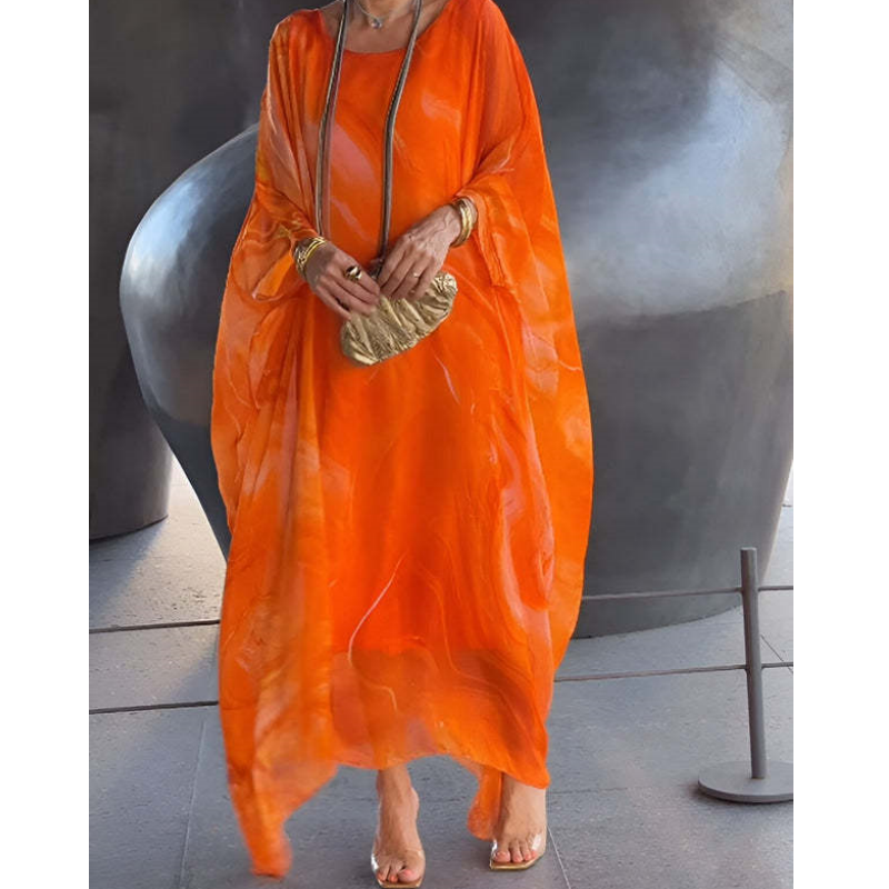 Chiffonkleid mit Marmormuster für Damen